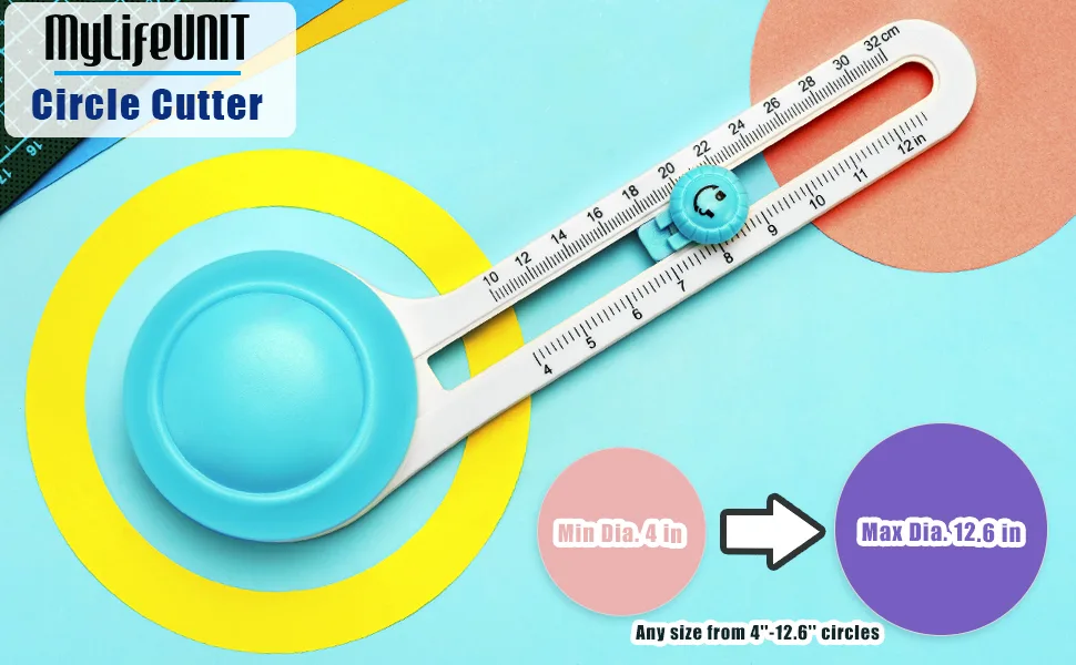 MyLifeUNIT Circle Cutter, Circular Rotary Cutter for Paper Crafts Scrapbooking (Included 6 Blades) - circle cutter