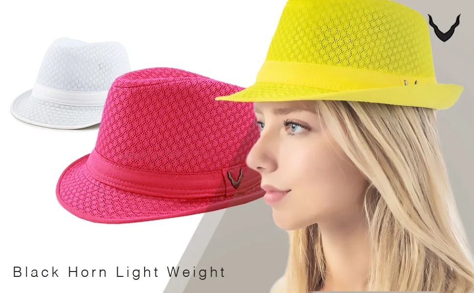 The Hat Depot Light Weight Classic Soft Cool Mesh Crushable Fedora hat Large-X-Large Turquoise - product information 7