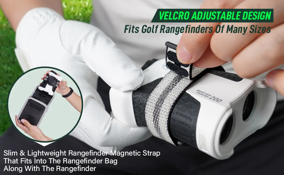 Gaialoop Golf Rangefinder Magnetic Holder Mount Strap, Universal Adjustable Magnetic Rangefinder Strap for Golf Cart, Golf Range Finder Holder Straps with 3 Pcs Strong Magnet Dark - Golf Rangefinder Magnetic Holder