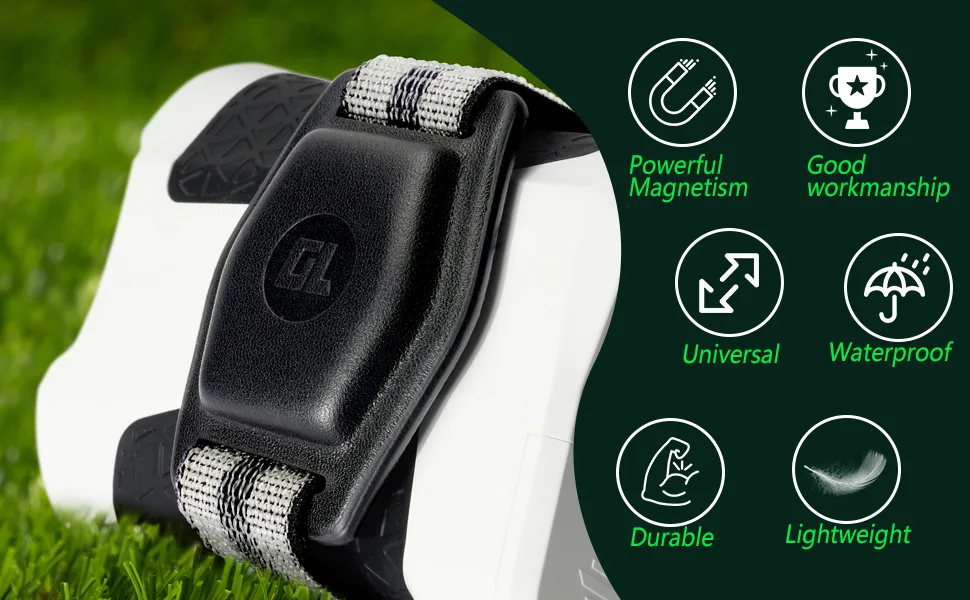 Gaialoop Golf Rangefinder Magnetic Holder Mount Strap, Universal Adjustable Magnetic Rangefinder Strap for Golf Cart, Golf Range Finder Holder Straps with 3 Pcs Strong Magnet Dark - Golf Rangefinder Magnetic Holder