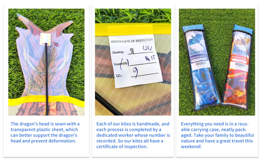 Dragon Kite for Kids & Adults, Easy to Fly Kite for Beginners,Large Single Line Kite for Beach Trip Fiery - dragon kite