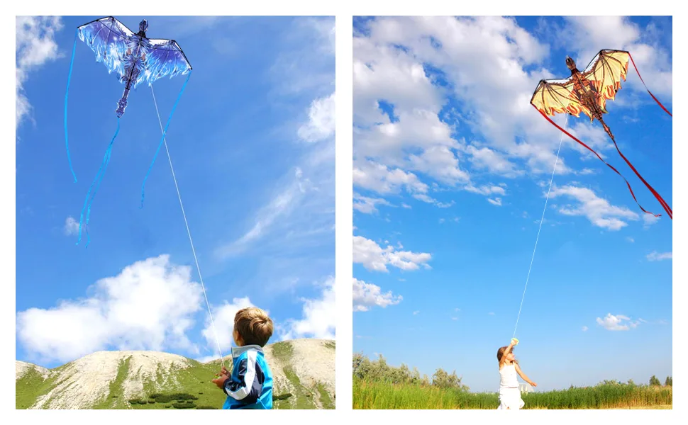 Dragon Kite for Kids & Adults, Easy to Fly Kite for Beginners,Large Single Line Kite for Beach Trip Fiery - dragon kite