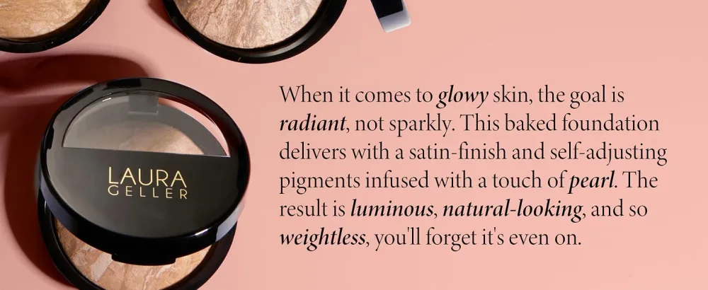 Get Glowing! Baked Balance-N-Glow Illuminating Foundation, Sand & Retractable Kabuki Brush for Liquid, Cream, and Powder Face Makeup, Black Aluminum Handle - Balance-n-Glow