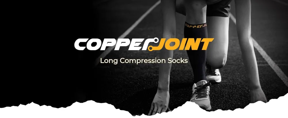CopperJoint Wide Calf Copper Compression Socks for Women & Men - Diabetic Sock, Improves Circulation, Reduces Swelling & Pain - For Nurses, Running, & Everyday Use - Copper Infused Nylon (X-Large) - CopperJoint Long Compression Socks
