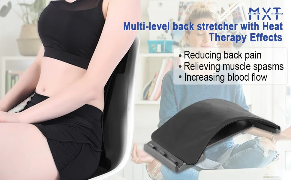 Heated Back Stretcher for Lower Back Pain Relief, Back Cracker with Lumbar Support, Lumbar Traction Device with Heating Pad, Spine Stretcher and Back Cracking Device, Back Popper for Decompression - back stretcher
