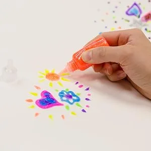 BAZIC Products 6 Color Glitter Glue Set 20 Milliliter Bottles - Classic Colors - Green, Gold, red, Silver, Blue, and Purple - glitter glue