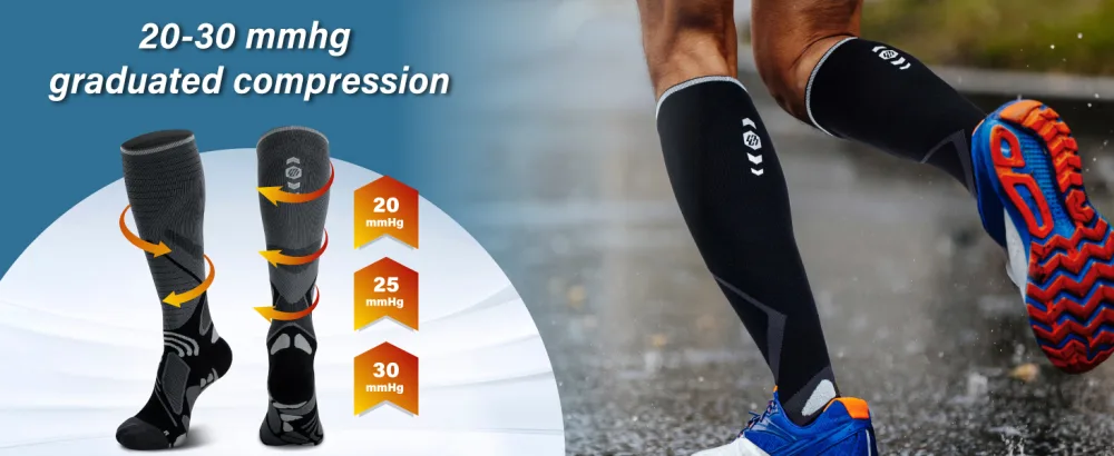 Medical Compression Socks 20-30 mmHg for Nurse Pregnancy Travel Seamless Wicking Small-Medium Black (1 Pair) - compression socks