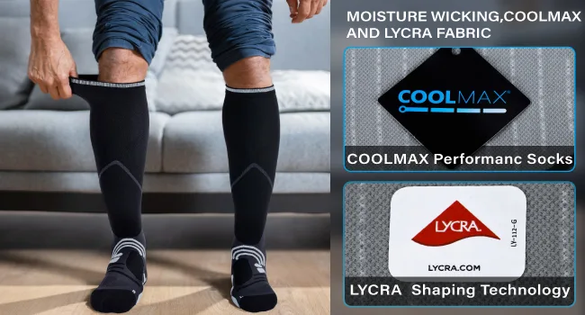 Medical Compression Socks 20-30 mmHg for Nurse Pregnancy Travel Seamless Wicking Small-Medium Black (1 Pair) - compression socks