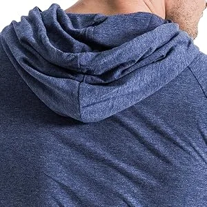 SIR7 Men's Gym Workout Active Long Sleeve Pullover Lightweight Hoodie Casual Hooded Sweatshirts Large Deep Blue - product information 4
