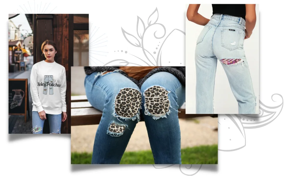 Dark Blue Denim Stretch Jean Patches Super Strong Iron On- by Holey Patches (Assorted Sizes) (2-5" x 5") Dark Blue 2-5" x 5" - HoleyPatches