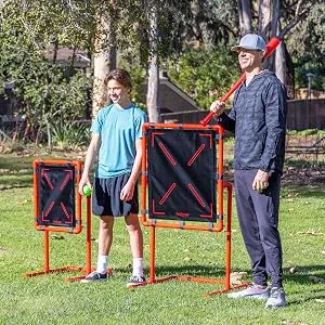 GoSports Baseball Strike Zone Target for Plastic Balls - Compatible with Wiffle Ball and Blitzball Large 30" x 28" - baseball strike zone target