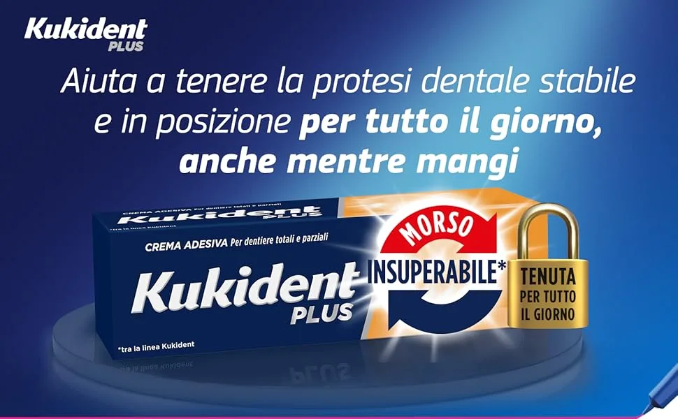 Procter Gamble Kukident Plus Unsurpassed bite bonding cream for total and partial dentures neutral taste pack of 3 x 35 g - Moonstone_Kukident