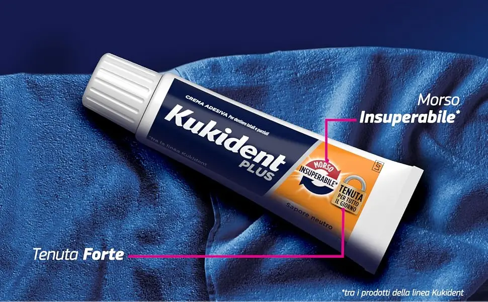 Procter Gamble Kukident Plus Unsurpassed bite bonding cream for total and partial dentures neutral taste pack of 3 x 35 g - Moonstone_Kukident