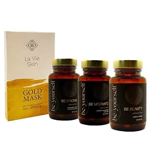 Krotwind SET Be Perfect nutritional supplements + hydrating mask with gold dust - SET van Be Perfect voedingssupplementen + hydraterend masker met goudstof