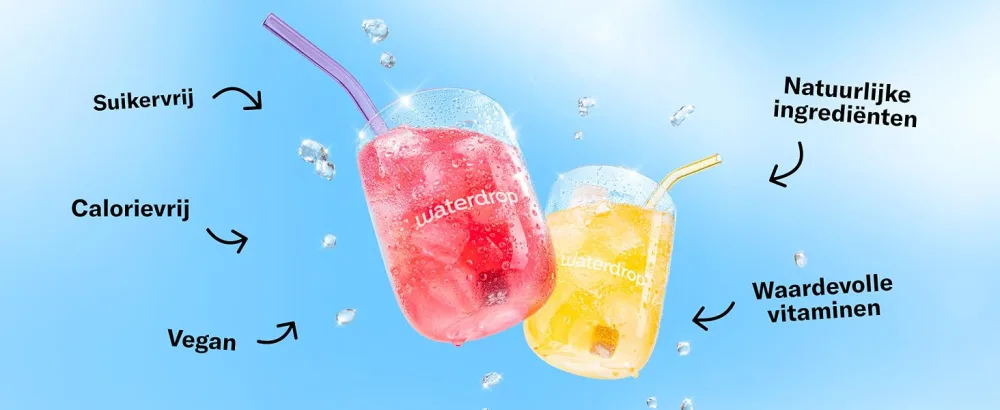 Waterdrop Microdrink waterdrop FUSION Collection with 2 fruity flavors Mango and berries 48 Microdrink hydration cubes Soft drink without sugar Flavored water with vitamins C & B Fusion Mix - aplus content image