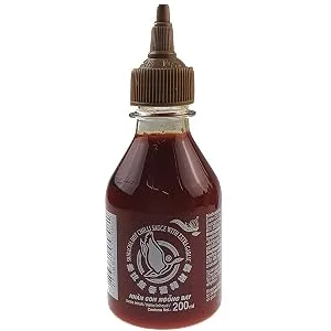 Flying Goose 5piece set Sriracha chili sauce different types 5 x 200 ml + esnado dragon pendant - Garlic