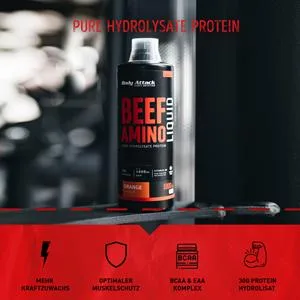 Body Attack Beef Amino Liquid oranje 1 x 1000 ml - Beef Amino Liquid