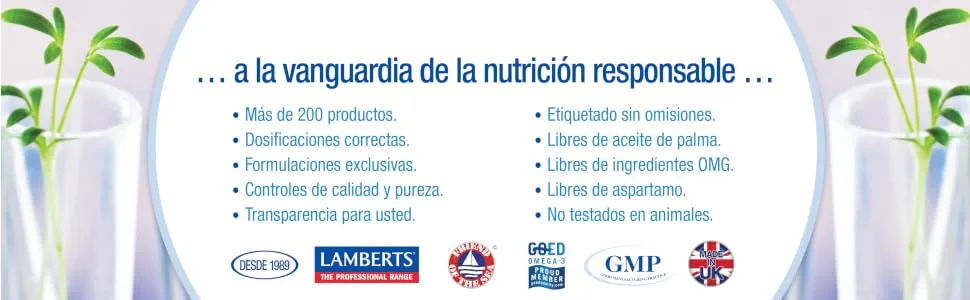 Lamberts LMETIONINA 500 mg 60 caps is a comprehensive supplement offered in convenient capsule form 60 units Paquete de 1 - Banner met de tekst in het Spaans