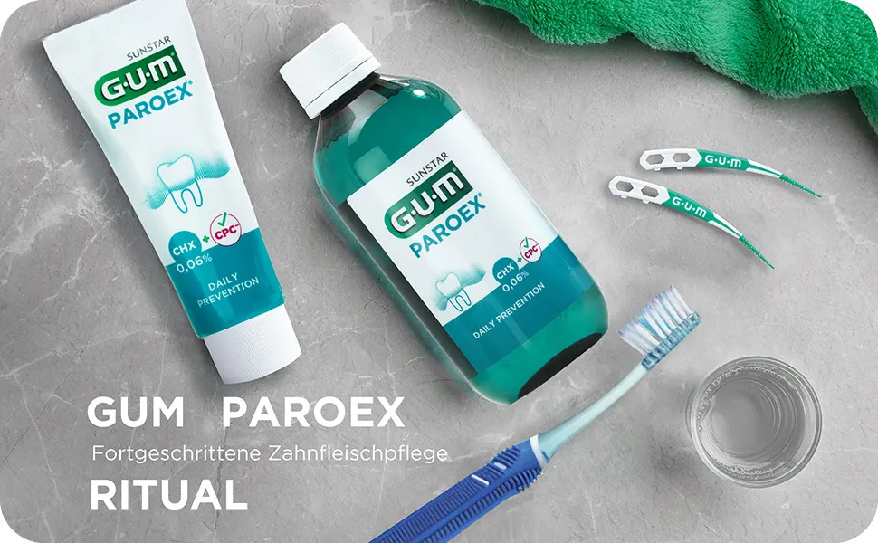 Sunstar GUM Paroex 006 toothpaste advanced gum care double antiplaque system soothes sensitive gums prevents caries 6 x 75 ml - GUM PAROEX_Tandpasta Module 02