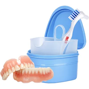 YKelin Denture Cleaning Set denture cleaning case with denture brush pink - Cadeau