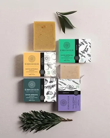  CRIN DE FLEUR Organic soap for men 3 pieces cedar soap 2 x 90 g shaving soap cedar 1 x 55 g - soap