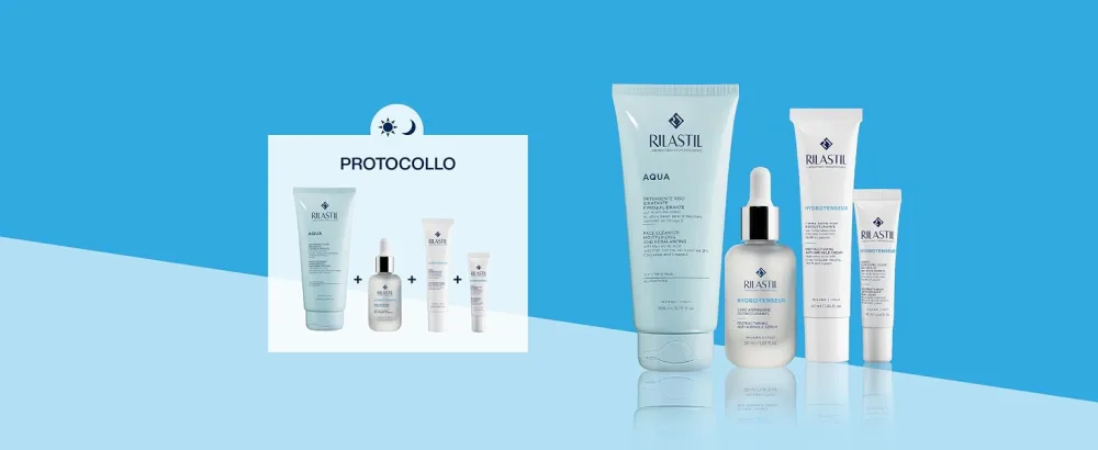 Rilastil Hydrotenseur Ampoules against wrinkles concentrated treatment lifting effect ultralight texture quickly absorbed pack of 7 x 1 ml - protocol