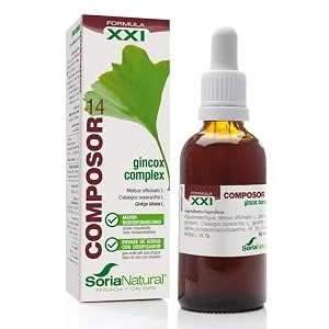 Soria Natural Composor 41 Ginkgo Complex memory and concentration support activates blood circulation antioxidant properties ginkgo biloba natural brain supplement 50 ml bottle - product information 10