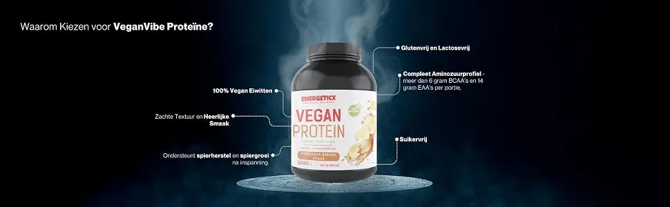 Energeticx VeganVibe Protein Shake PlantBased Protein Shake for Every Day Chocolate 1000 grams 33 portions - vegan proteine energeticx specs
