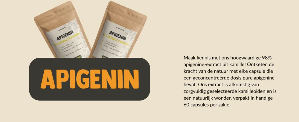 Cupplement Apigenin Extract Capsules 100 mg 60 Capsules Slaap Singlepack - apigenin extract chamille kamille sleep andrew huberman supplement cupplement slaap capsule