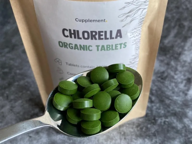 Cupplement Chlorella tablets 500 mg organic 300 tablets algae detox spirulina single pack - Chlorella tabletten poeder biologisch alg blauw groen chlorella