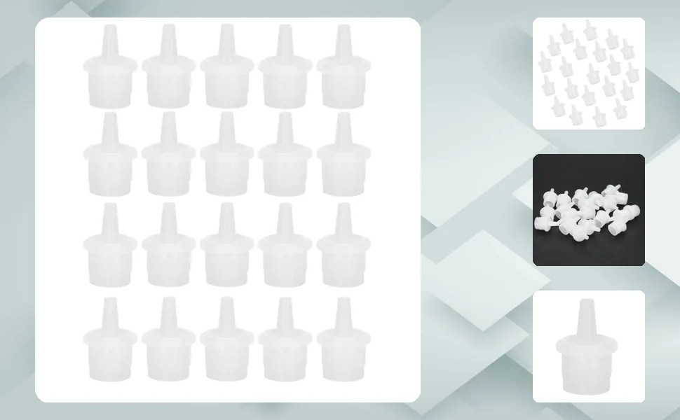 Dioche 20Pcs Eyelash Glue Replacement Eyelash Glue Bottle Nozzle Caps Universal Glue Bottle Mouth False Eyelash Grafting Adhesive Adhesive Bottle Plug - 1417200029711-1