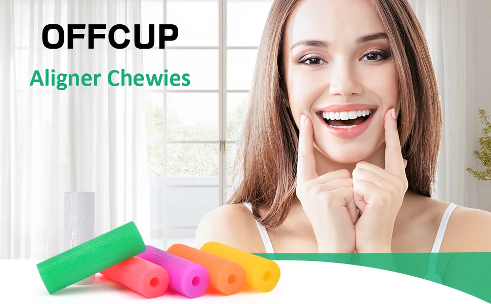 OFFCUP Aligner Chewies 6 pieces seater aligner Chewies tablets alignment pockets seater chewies in 1 colors green 6 Pieces Green - aplus content image