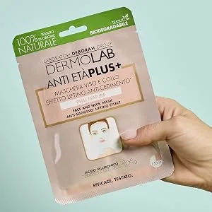 Dermolab AntiAging Plus+ mask for face and neck lifting effect anticedimentoml42 for natural skin hyaluronic acid - aplus content image