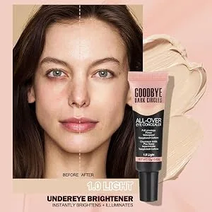 Under Eye Concealer Full Coverage Concealer 12g Lightweight Color Corrector Eye Eye Concealer Natural Long Lasting Liquid Foundation Color Correction Makeup for Long Lasting Wear 20 Light Nude B - Voeden en hydrateren