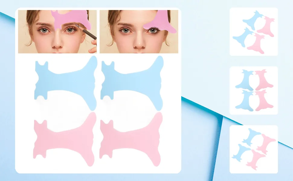 Fockety Eyeliners Stencils Sturdy PP Reusable Portable Reach Easy Great Eyebrow Makeup with Precise Positioning for Different Face Shapes and - 1410240041811-1