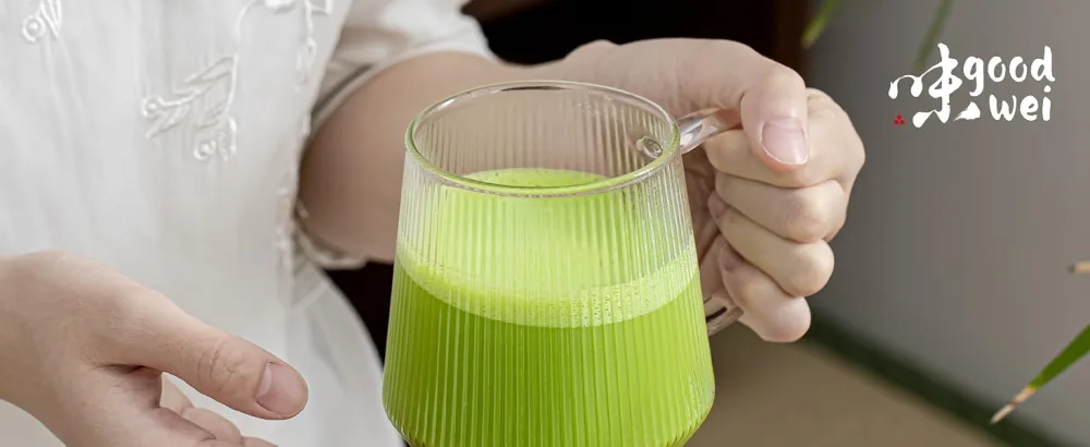 Goodwei Matcha Coco Latte Mix Matcha & Exotic Coconut Lightly sweetened with stevia 01 Without milk or additives Dosage to taste & only with water 800g - aplus content image