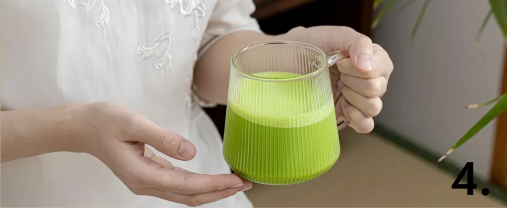 Goodwei Matcha Coco Latte Mix Matcha & Exotic Coconut Lightly sweetened with stevia 01 Without milk or additives Dosage to taste & only with water 800g - aplus content image
