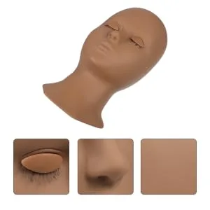 WOONEKY Realistic Mannequin Mold For Eyelash Extensions Practice Silicone Training Display Model Grafting Tools For Beginners 25X13X8CM as shown - product information 3