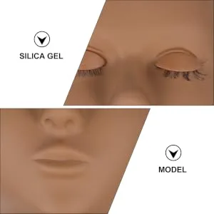 WOONEKY Realistic Mannequin Mold For Eyelash Extensions Practice Silicone Training Display Model Grafting Tools For Beginners 25X13X8CM as shown - product information 5