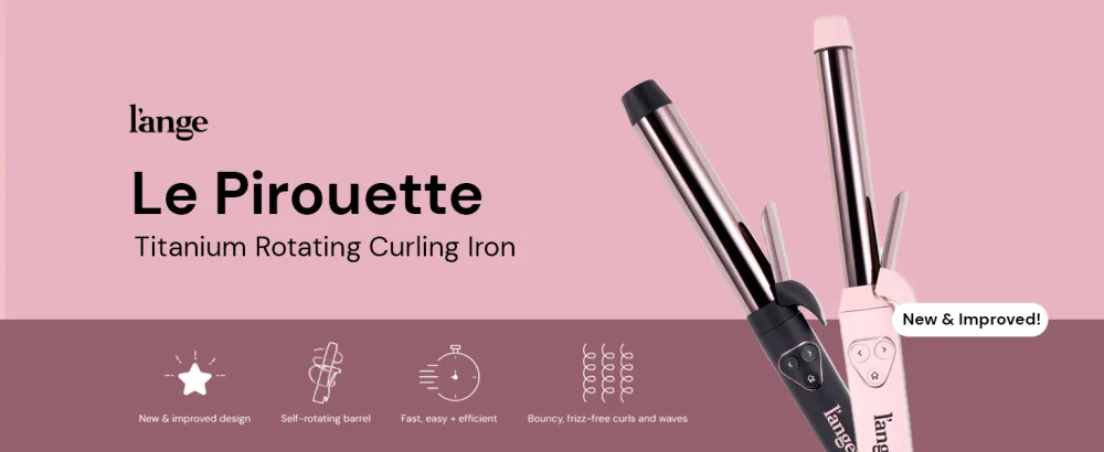 L'ANGE HAIR Le Pirouette 25MM Titanium Rotating Curling Iron Self-Rotating Curler - 1 Inch - Pink - modeul1