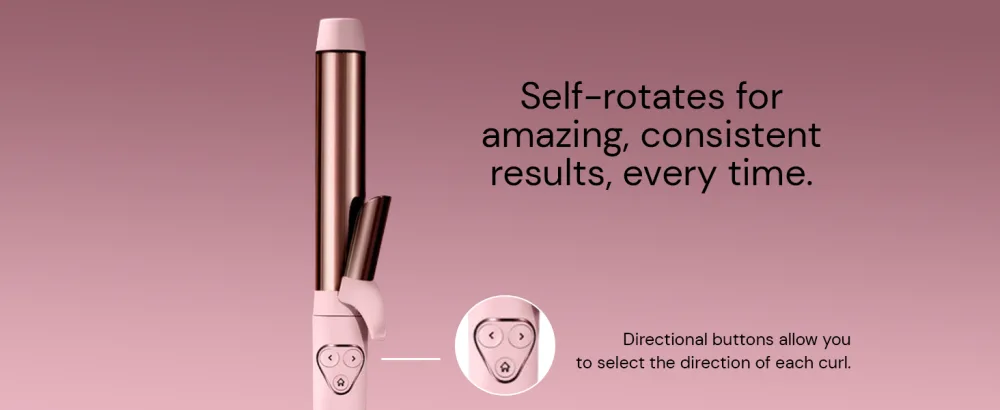 L'ANGE HAIR Le Pirouette 25MM Titanium Rotating Curling Iron Self-Rotating Curler - 1 Inch - Pink - Module 2