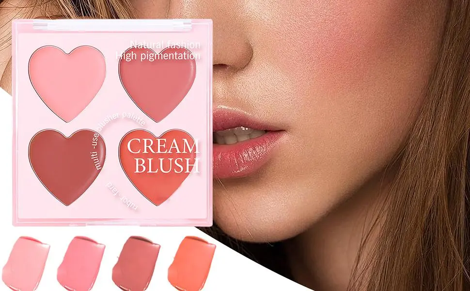 Blush Palette For Cheeks4 Colors Face Makeup Matte Blush Palette Smudgeresistant Makeup Cosmetics for Daily Use Travel Wedding and Events - Blush Voor De Wangen