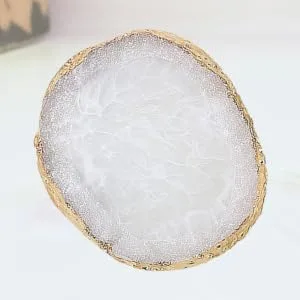 FUNOMOCYA Unique Resin Manicure Palette Agate Edge Nails Plate Art Tools White Kit 95*83cm white - product information 1