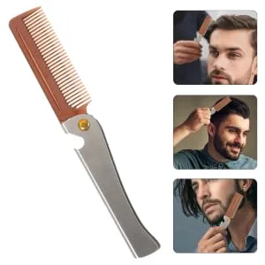 HONMEET Foldable Beard Brush Bottle Opener Beard Shaping Tools For Men Stylish Mens Beard - product information 1