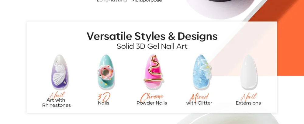 Modelones 3D Nail Art Gel 3D Sculpture UV Gel for Multifunctional Nail Extension 15g - aplus content image
