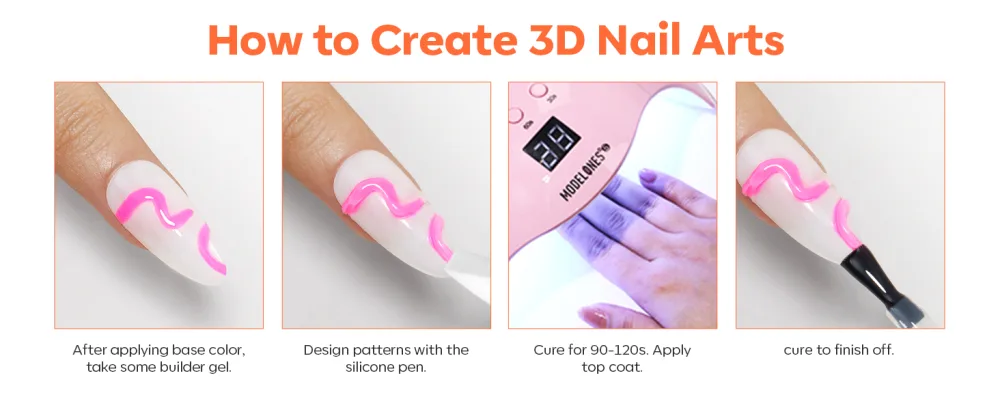 Modelones 3D Nail Art Gel 3D Sculpture UV Gel for Multifunctional Nail Extension 15g - De tekst luidt: