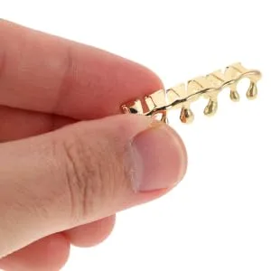 HAPINARY Hip Hop Teardrop Drip Teeth Caps Gold Plated Teeth Caps for Event Costumes - product information 1