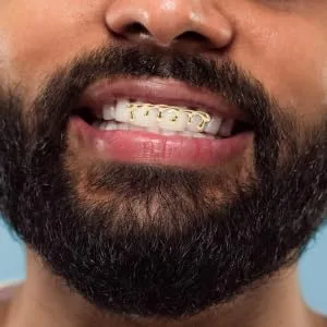 HAPINARY Hip Hop Teardrop Drip Teeth Caps Gold Plated Teeth Caps for Event Costumes - product information 4