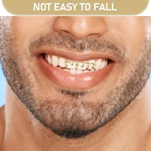HAPINARY Hip Hop Teardrop Drip Teeth Caps Gold Plated Teeth Caps for Event Costumes - product information 6