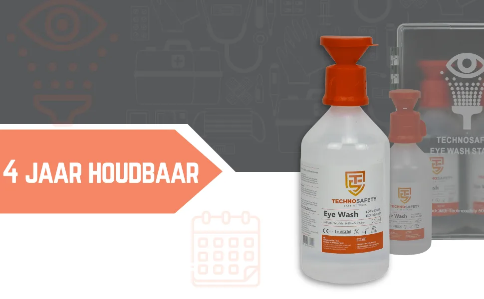 Eyewash bottle Eyewash 500 ml NaCl 09 Best before 122028 - Technosafety Oogspoelfles